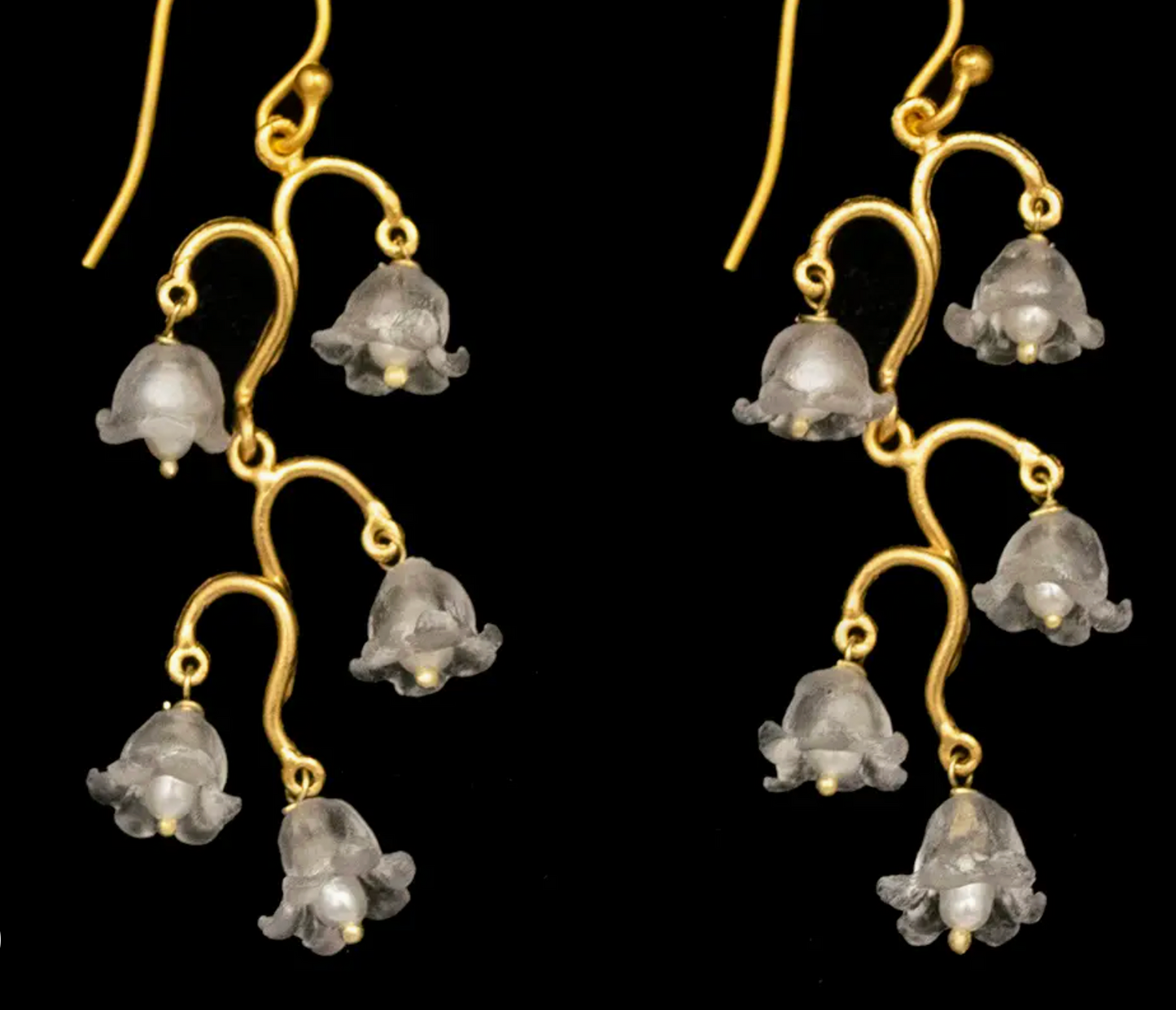 Lily of the Valley Long Wire Earrings