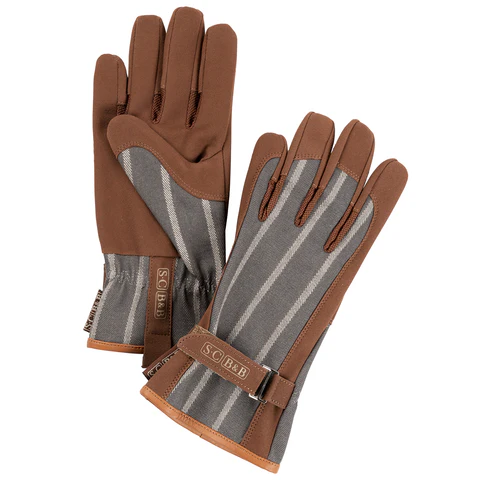 Garden Gloves Grey Stripe