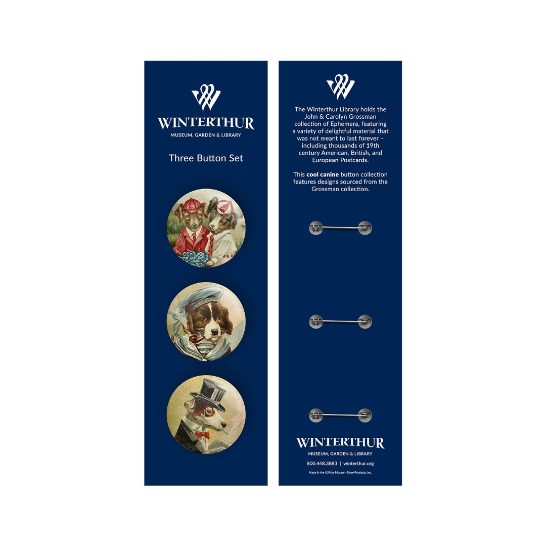 Winterthur Library Button Pin Set