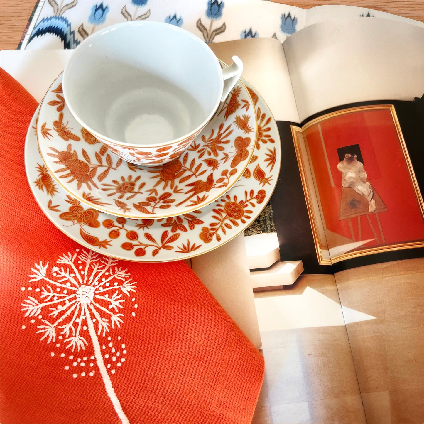 Sacred Bird and Butterfly Teacup & Saucer