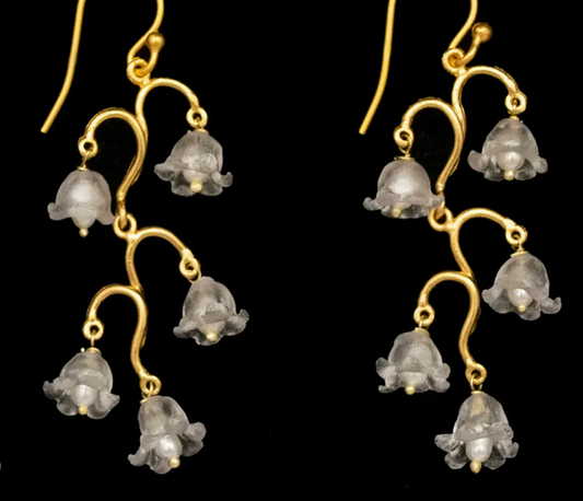 Lily of the Valley Long Wire Earrings