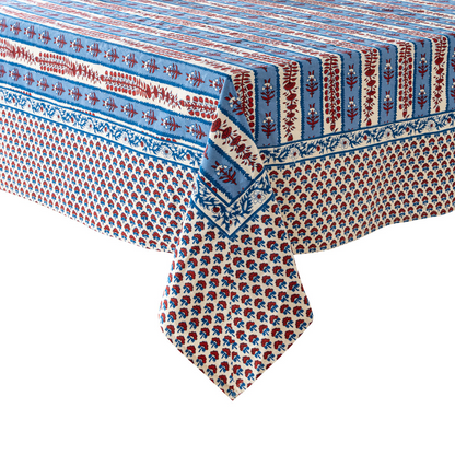 Avignon Red & Blue Tablecloth