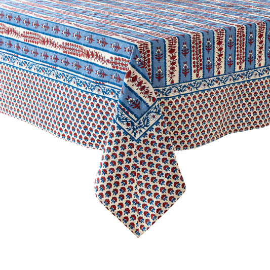Avignon Red & Blue Tablecloth