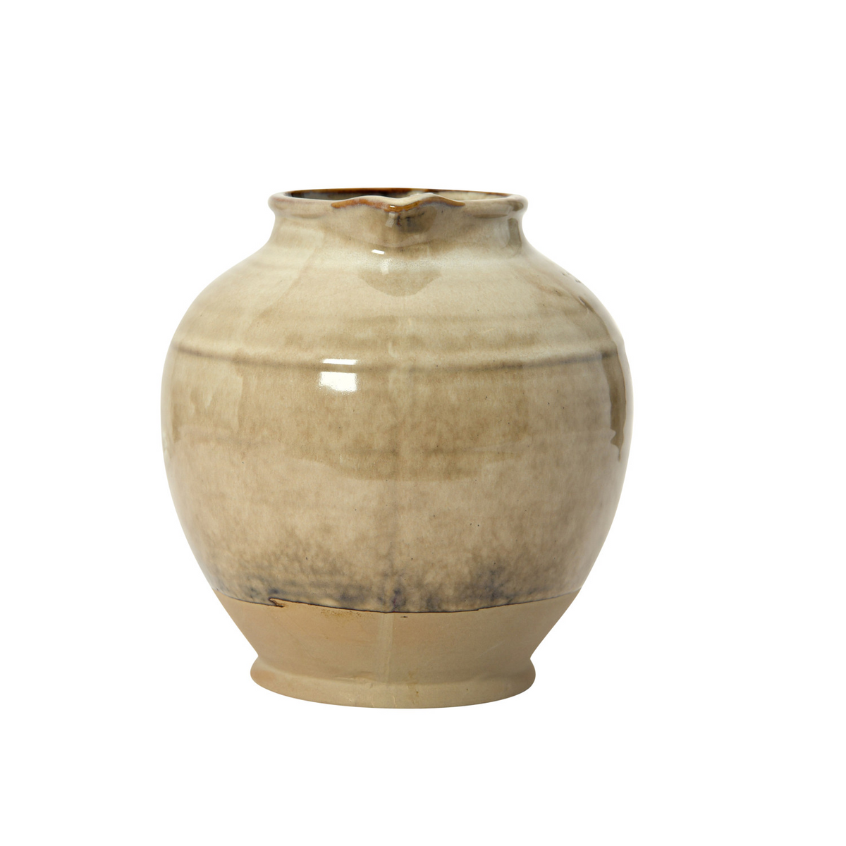 Beige ceramic vase on a white background
