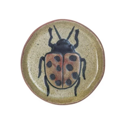 Stoneware Bird & Insect Serving Plate