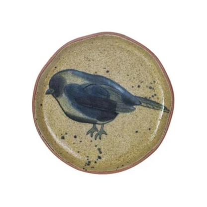 Stoneware Bird & Insect Serving Plate