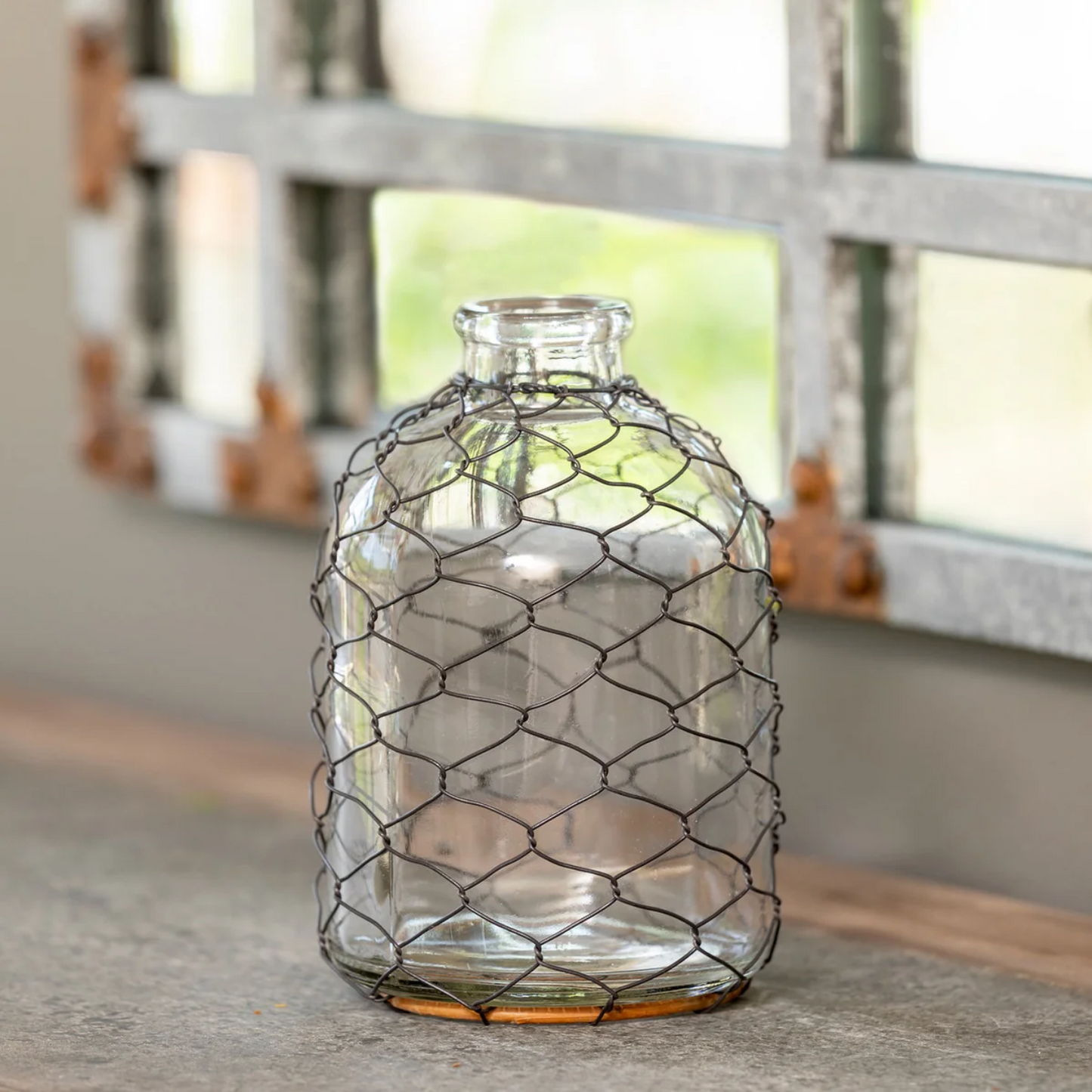 Short Poultry Wire Glass Bottle